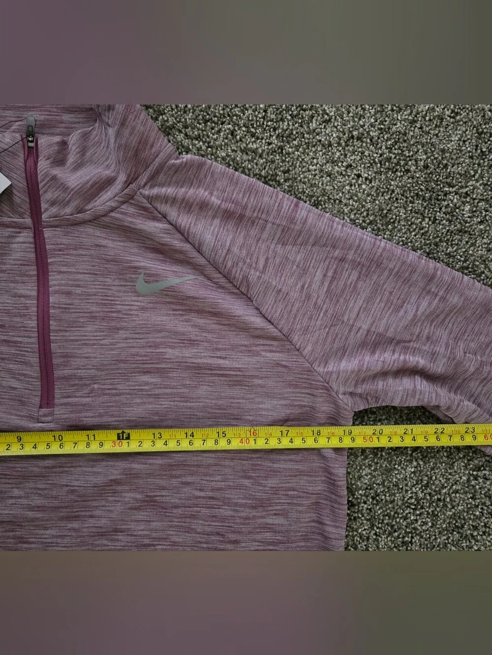 Nike Dri-Fit Mauve Quarter Zip Running Pullover S